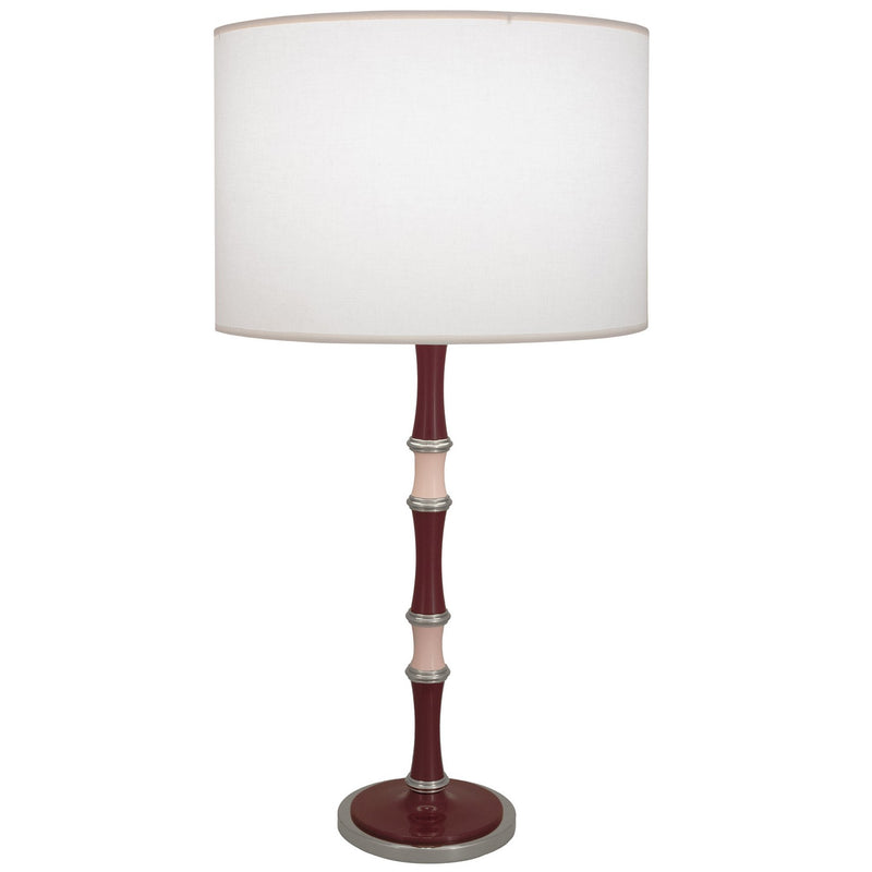 Robert Abbey SM72RW One Light Table Lamp, Sugar Plum/Rose Water w/Polished Nickel