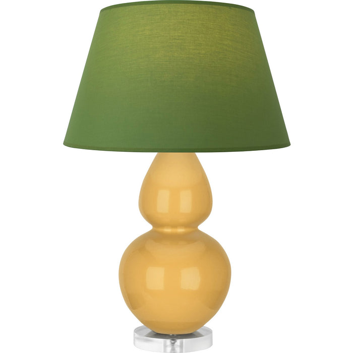 Robert Abbey SU23G One Light Table Lamp, Sunset Yellow Glazed Ceramic w/Lucite
