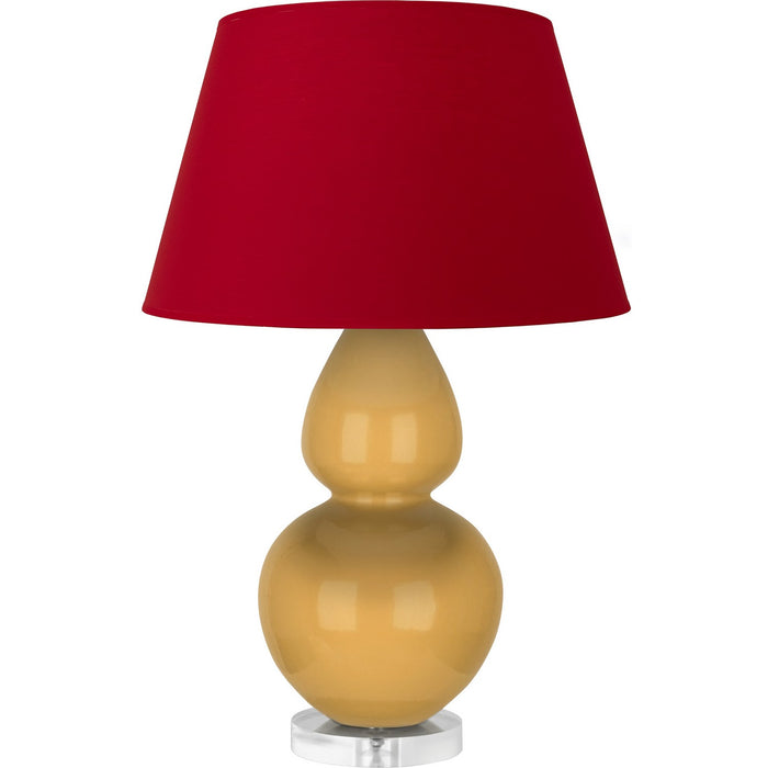 Robert Abbey SU23R One Light Table Lamp, Sunset Yellow Glazed Ceramic w/Lucite