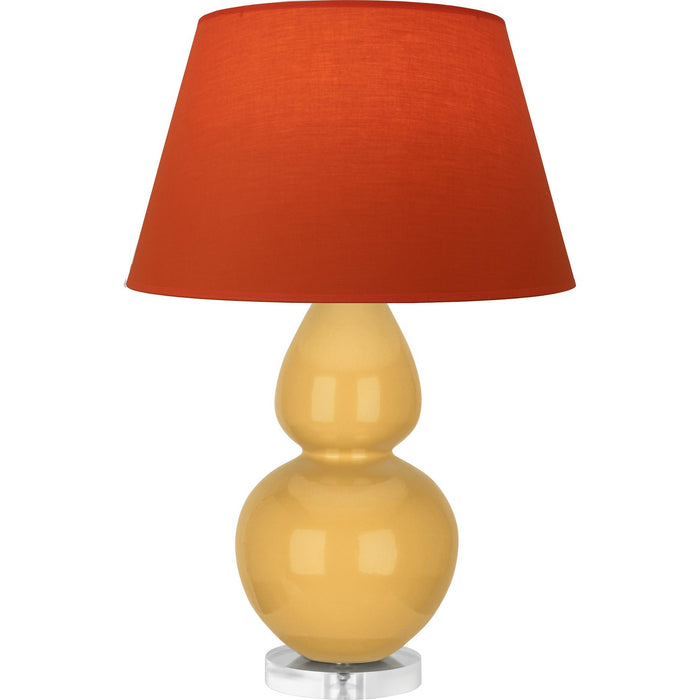 Robert Abbey SU23T One Light Table Lamp, Sunset Yellow Glazed Ceramic w/Lucite