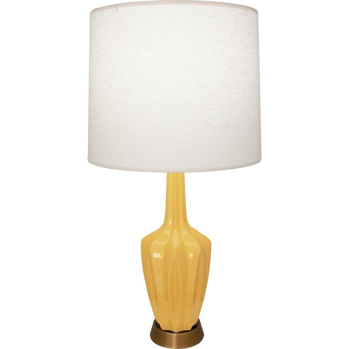 Robert Abbey SU36 One Light Accent Lamp, Sunset Glazed Ceramic w/Warm Brass