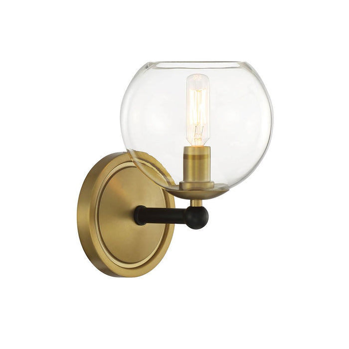 Minka-Lavery 5061-726 One Light Bath Vanity, Coal And Soft Brass
