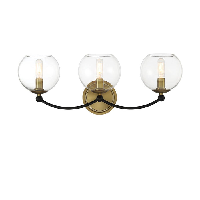 Minka-Lavery 5063-726 Three Light Bath Vanity, Coal And Soft Brass