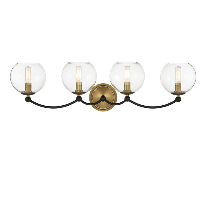 Minka-Lavery 5064-726 Four Light Bath Vanity, Coal And Soft Brass