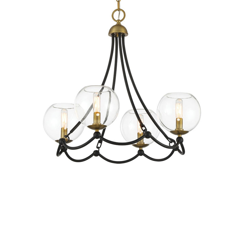 Minka-Lavery 5065-726 Four Light Chandelier, Coal And Soft Brass