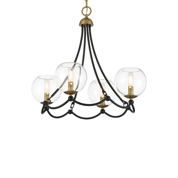 Minka-Lavery 5065-726 Four Light Chandelier, Coal And Soft Brass