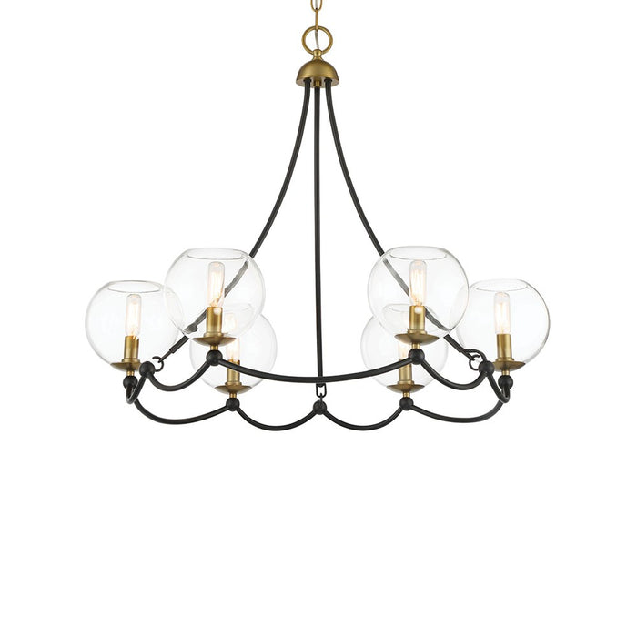 Minka-Lavery 5066-726 Six Light Chandelier, Coal And Soft Brass