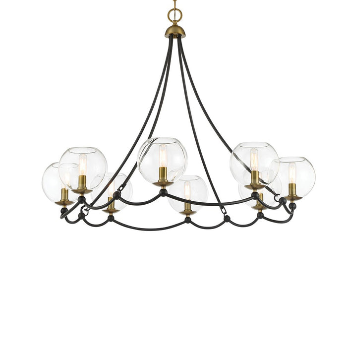 Minka-Lavery 5067-726 Eight Light Chandelier, Coal And Soft Brass