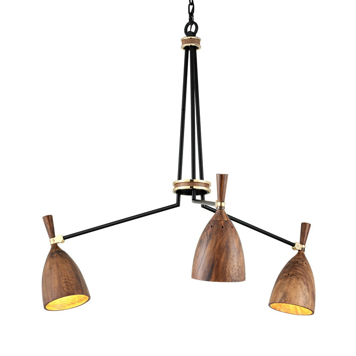 Corbett Lighting 280-03-SBK Three Light Chandelier, Soft Black