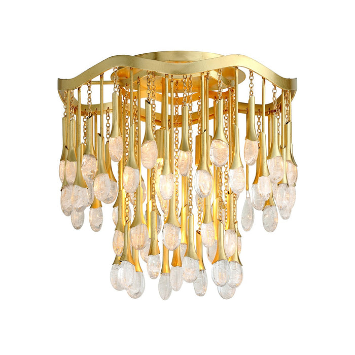 Corbett Lighting 286-33-GL Three Light Semi Flush Mount, Gold Leaf