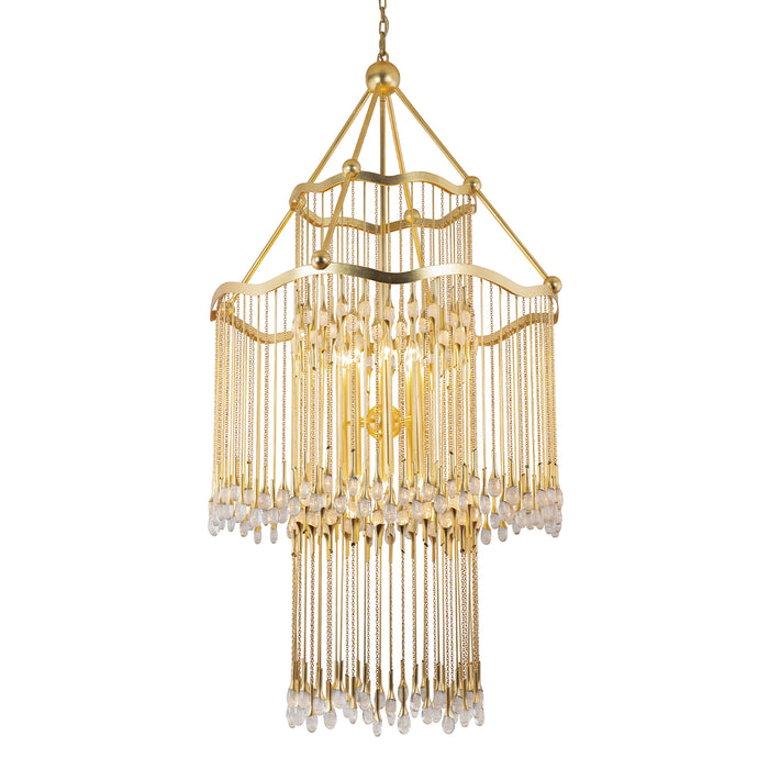 Corbett Lighting 286-716-GL 16 Light Chandelier, Gold Leaf