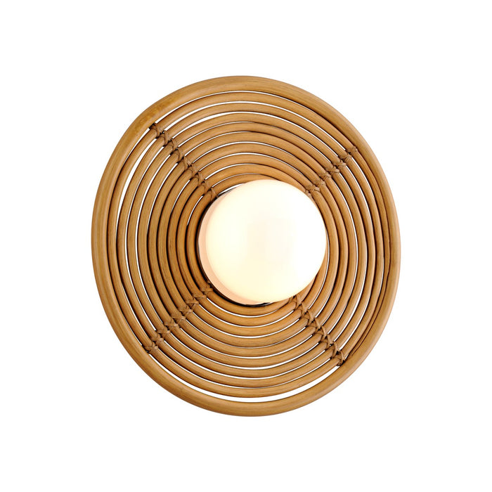 Corbett Lighting 291-11-SS One Light Wall Sconce, Natural Rattan Stainless Steel
