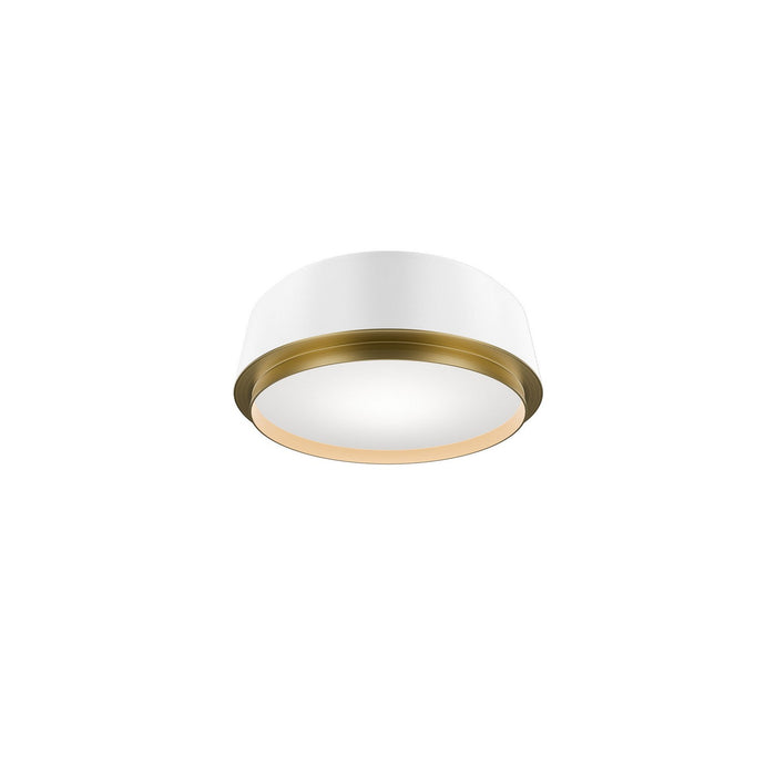 W.A.C. Lighting FM-20512-30-WT/AB LED Flush Mount, White/Aged Brass