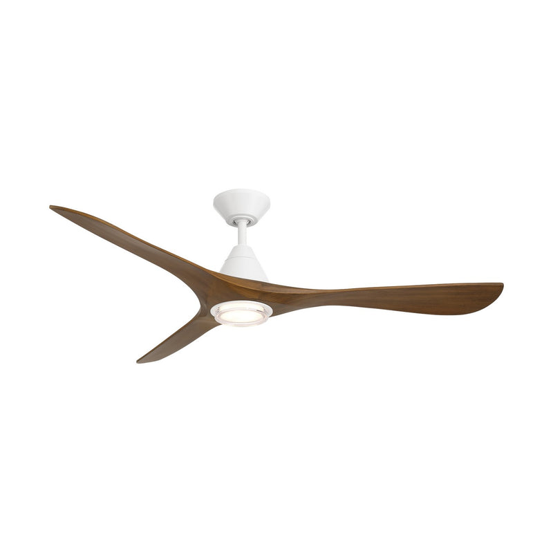 Modern Forms Fans FR-D2504-60L-MW/DK 60" Ceiling Fan, Matte White/Distressed Koa
