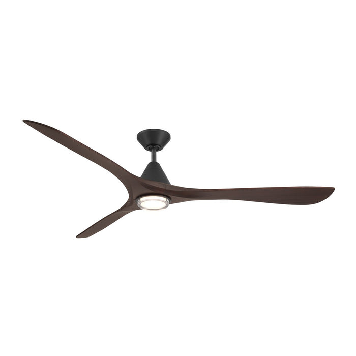 Modern Forms Fans FR-D2504-72L-MB/DW 72" Ceiling Fan, Matte Black/Dark Walnut