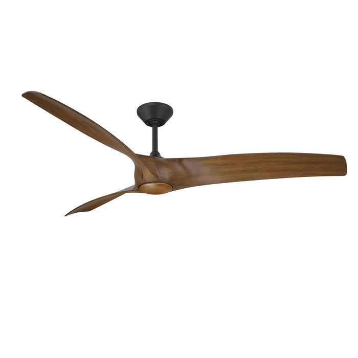 Modern Forms Fans FR-W2006-72L-MB/DK 72" Ceiling Fan, Matte Black/Distressed Koa
