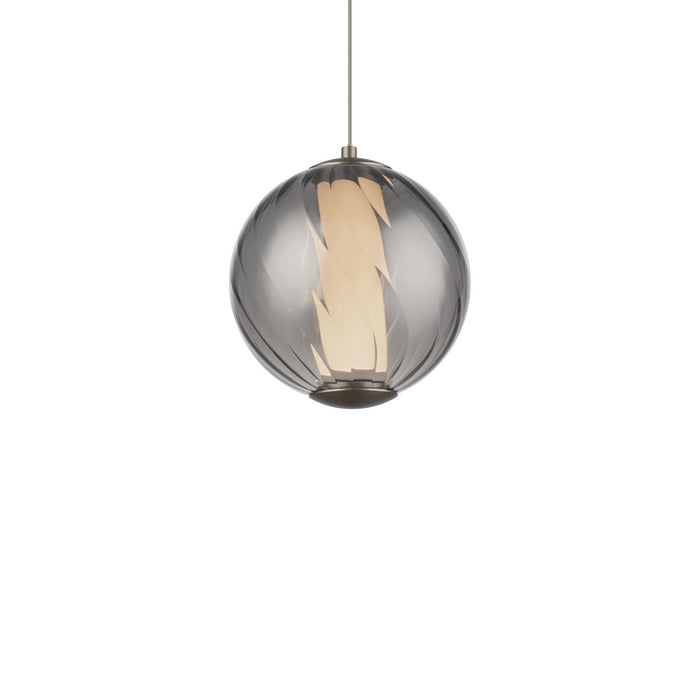 Modern Forms PD-32507-27-SM/BN LED Mini Pendant, Smoke Glass/Brushed Nickel