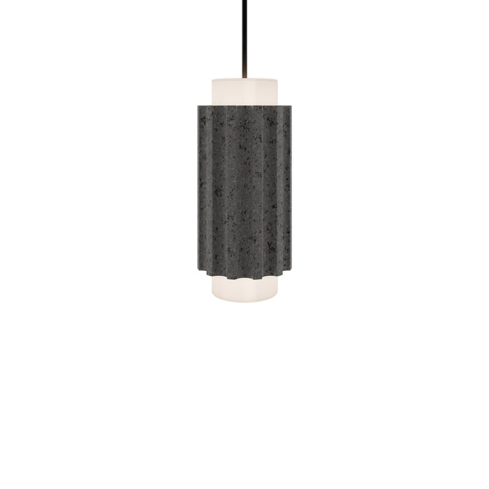 Modern Forms PD-62516-35-BV/BK LED Mini Pendant, Bassalt Stone/Black