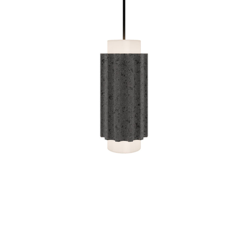 Modern Forms PD-62516-40-BV/BK LED Mini Pendant, Bassalt Stone/Black