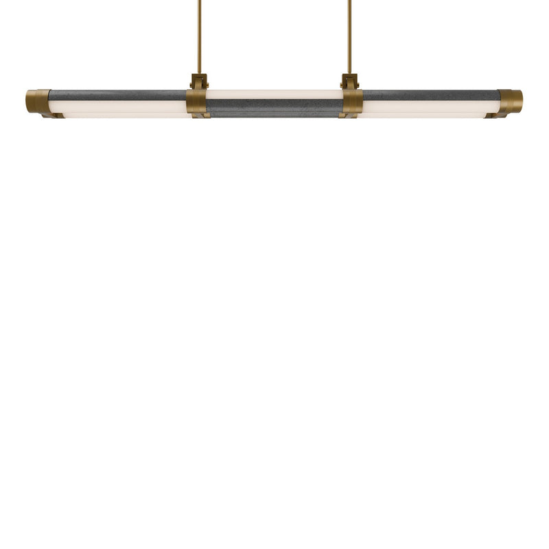 Modern Forms PD-6548-27-BV/AB LED Linear Pendant, Bassalt Stone/Aged Brass