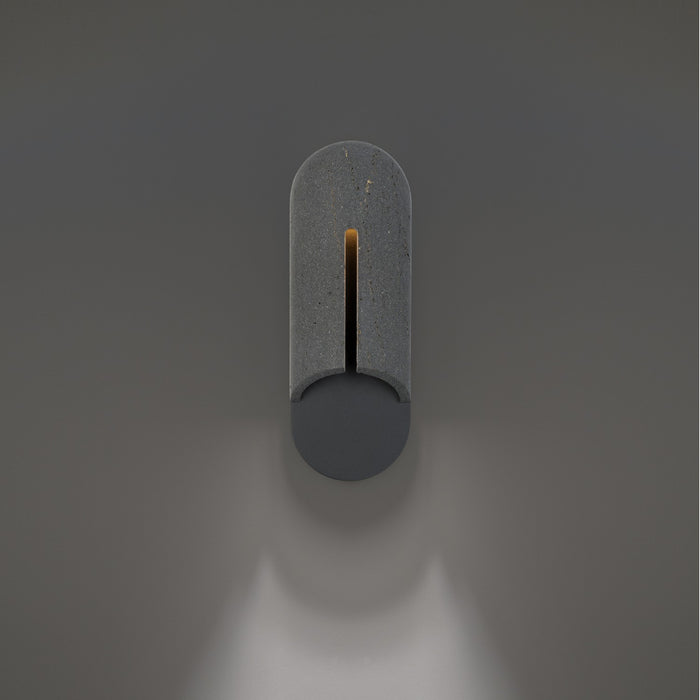 Modern Forms WS-W10516-27-BV/BK LED Outdoor Wall Sconce, Bassalt Stone/Black
