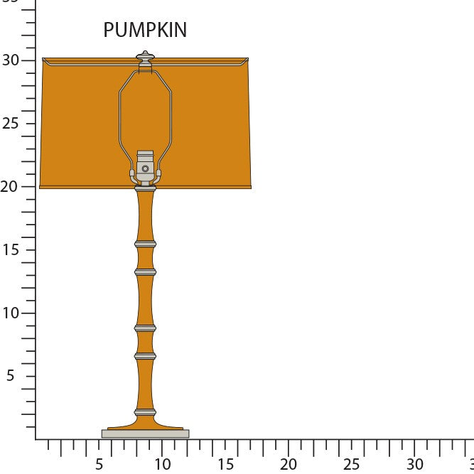 Robert Abbey PM72X One Light Table Lamp, Pumpkin w/Polished Nickel