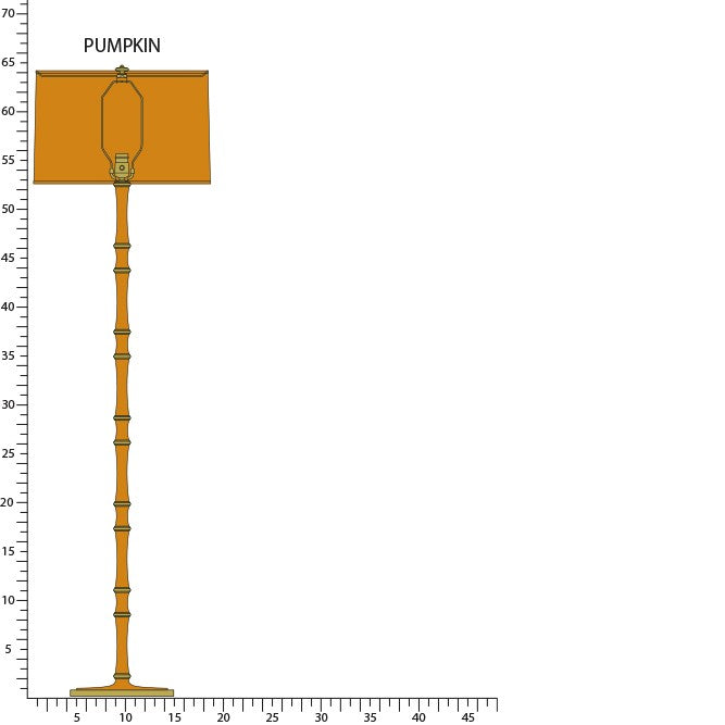 Robert Abbey PM73X One Light Floor Lamp, Pumpkin w/Modern Brass