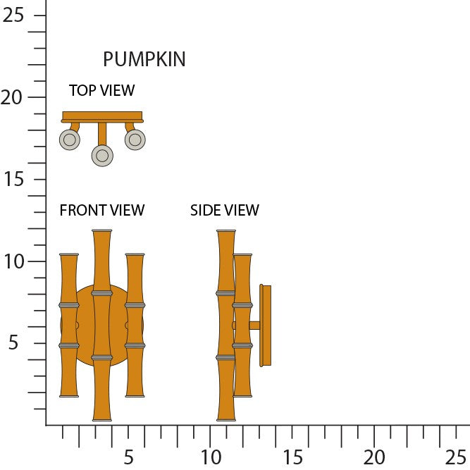 Robert Abbey PM76 Six Light Wall Sconce, Pumpking w/Polished Nickel