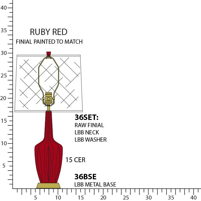 Robert Abbey RR36 One Light Accent Lamp, Ruby Red Glazed Ceramic w/Warm Brass