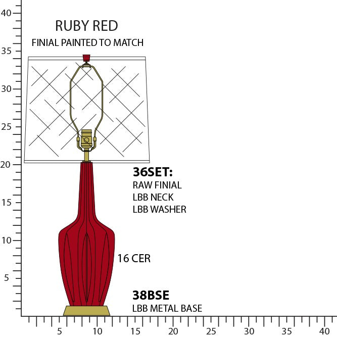 Robert Abbey RR38 One Light Table Lamp, Ruby Red Glazed Ceramic w/Warm Brass