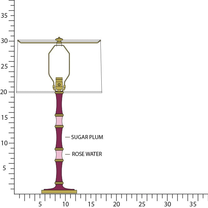 Robert Abbey SM71RW One Light Table Lamp, Sugar Plum/Rose Water w/Modern Brass