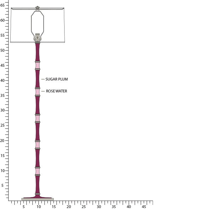Robert Abbey SM74RW One Light Floor Lamp, Sugar Plum/Rose Water w/Polished Nickel