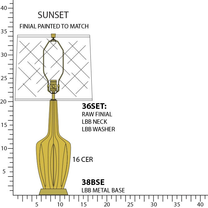 Robert Abbey SU38 One Light Table Lamp, Sunset Glazed Ceramic w/Warm Brass