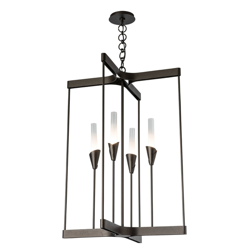 Hubbardton Forge 101700-SKT-14-WC0821 Four Light Chandelier, Oil Rubbed Bronze