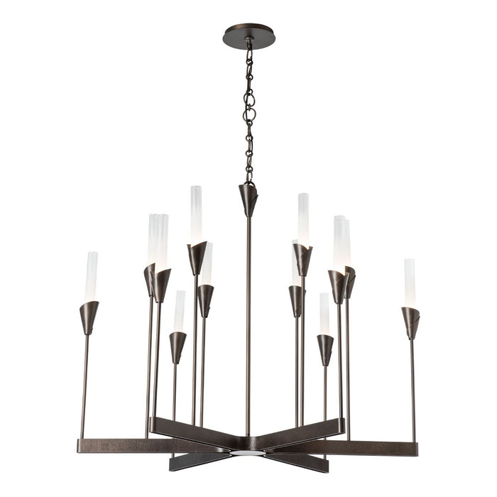 Hubbardton Forge 101706-SKT-07-WC0821 12 Light Chandelier, Dark Smoke