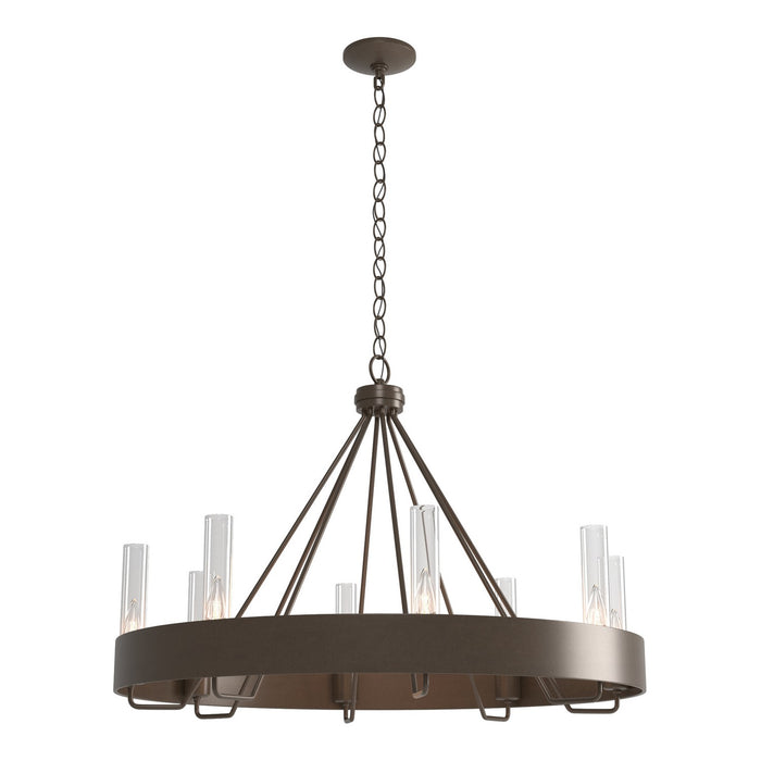 Hubbardton Forge 105040-SKT-05-ZM0611 Eight Light Chandelier, Bronze
