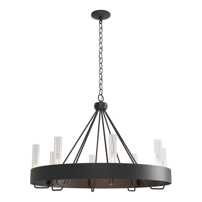 Hubbardton Forge 105040-SKT-10-ZM0611 Eight Light Chandelier, Black