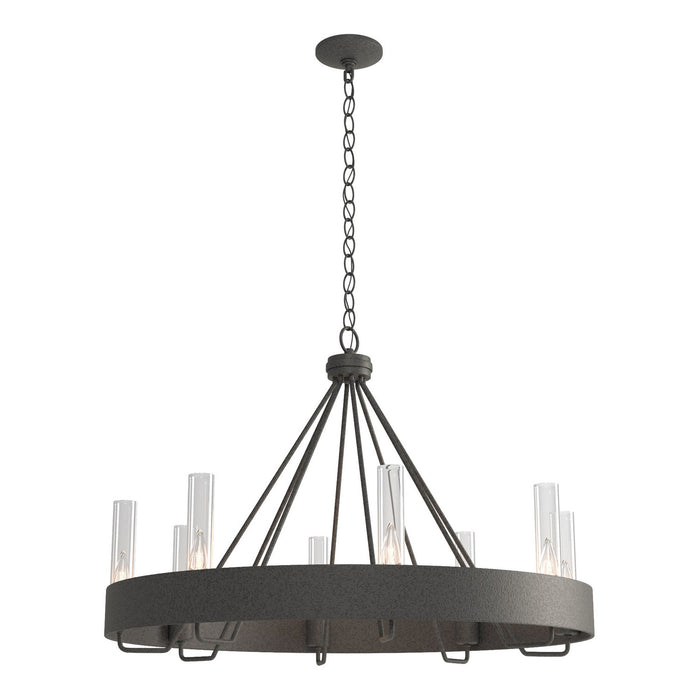 Hubbardton Forge 105040-SKT-20-ZM0611 Eight Light Chandelier, Natural Iron