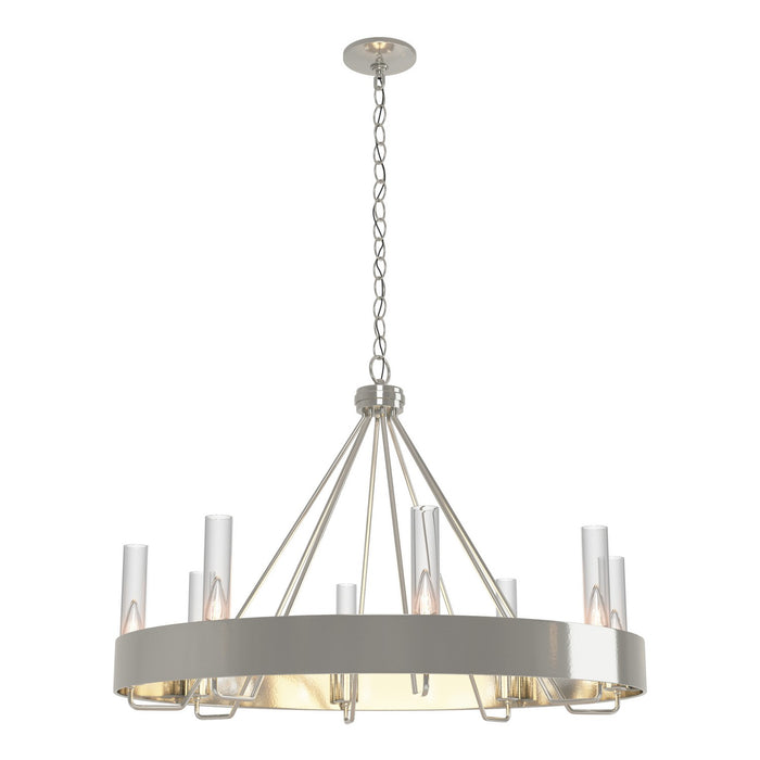 Hubbardton Forge 105040-SKT-85-ZM0611 Eight Light Chandelier, Sterling