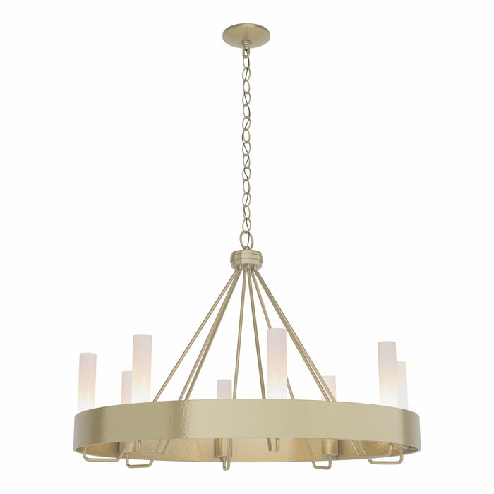 Hubbardton Forge 105040-SKT-86-FD0611 Eight Light Chandelier, Modern Brass