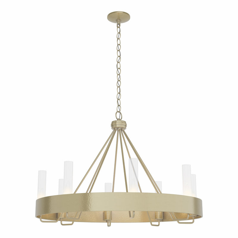 Hubbardton Forge 105040-SKT-86-ZM0611 Eight Light Chandelier, Modern Brass