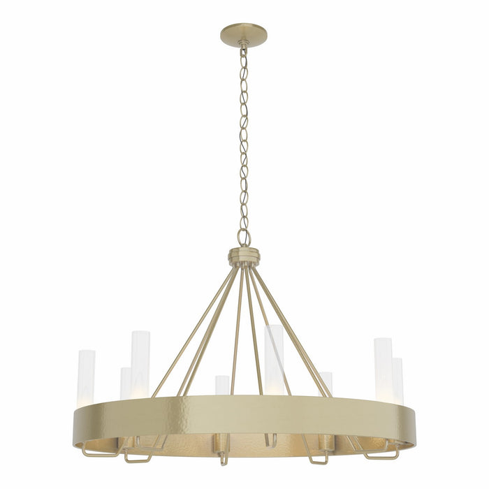Hubbardton Forge 105040-SKT-86-ZM0611 Eight Light Chandelier, Modern Brass
