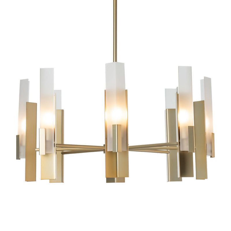 Hubbardton Forge 132045-SKT-MULT-86-FD0828 Eight Light Pendant, Modern Brass