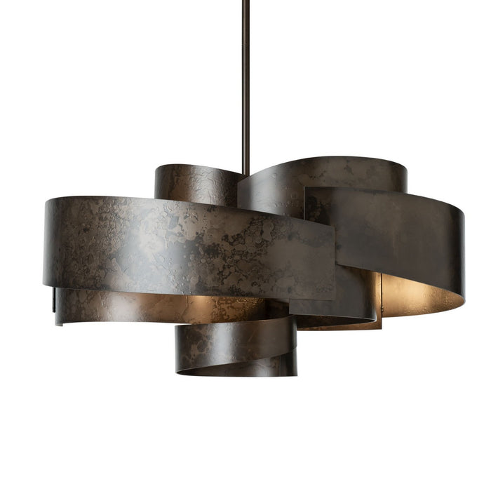 Hubbardton Forge 132117-SKT-MULT-07 Six Light Pendant, Dark Smoke