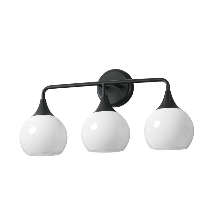 Maxim 21223MRBK Three Light Bath Vanity, Black