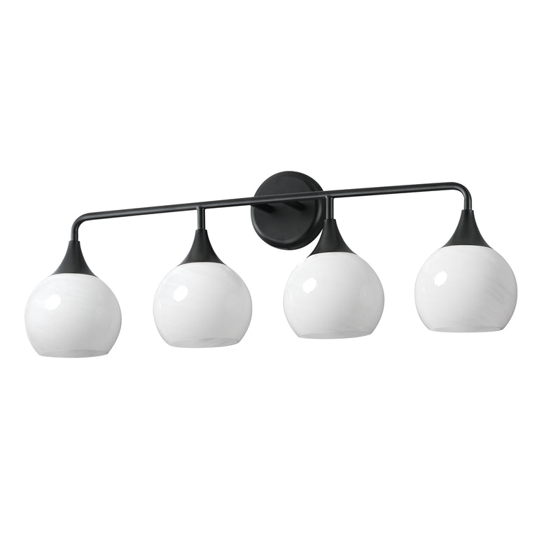 Maxim 21224MRBK Four Light Bath Vanity, Black