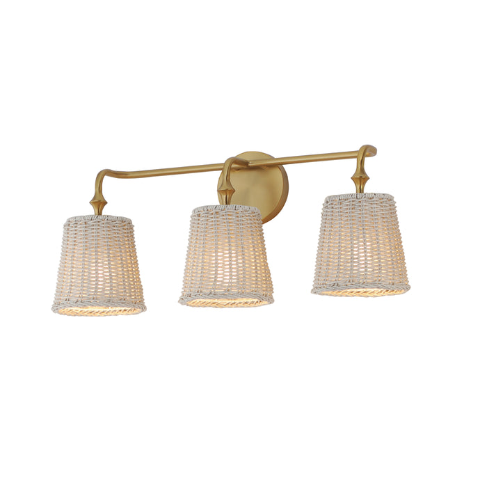 Maxim 21483WWTNAB Three Light Bath Vanity, Natural Aged Brass