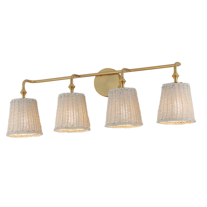 Maxim 21484WWTNAB Four Light Bath Vanity, Natural Aged Brass