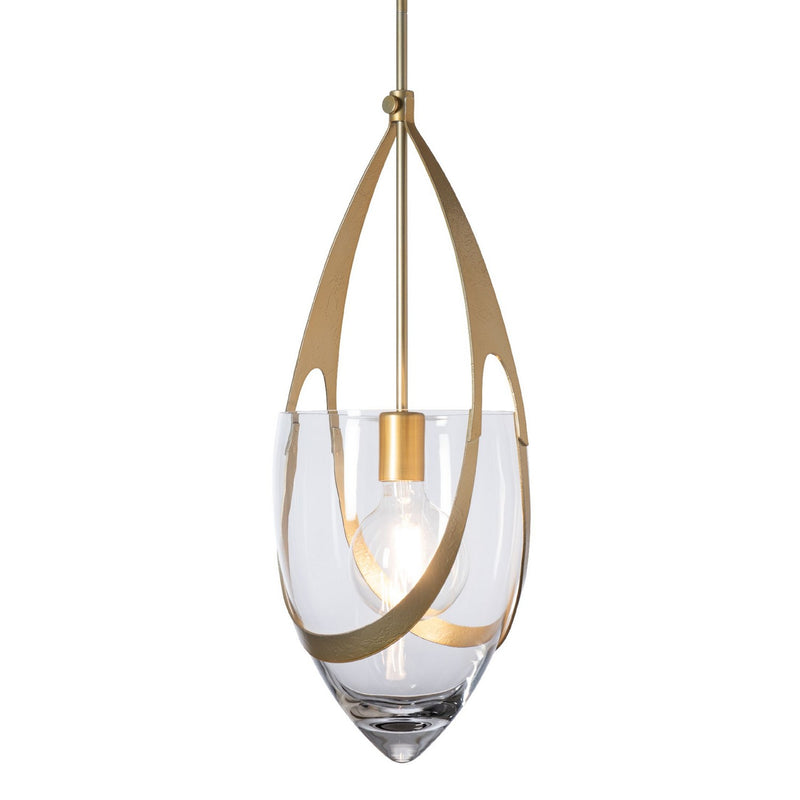 Hubbardton Forge 187468-SKT-MULT-86-ZM0838 One Light Pendant, Modern Brass