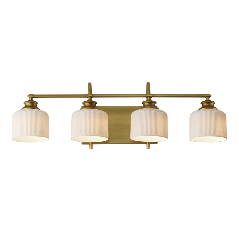Maxim 21494WTNAB Four Light Bath Vanity, Natural Aged Brass